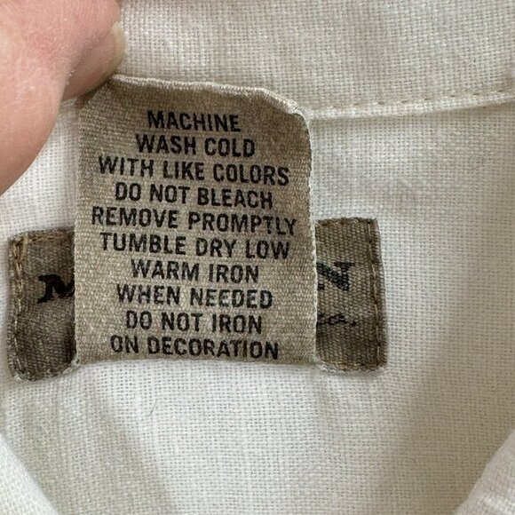 Madison Clothing Co. Mens White Linen/Cotton Blend Button Down Shirt Size L - Picture 5 of 5